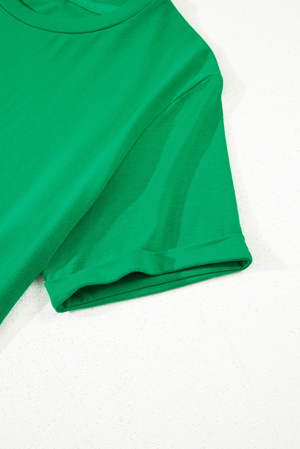 Casual Plain Crew Neck Tee