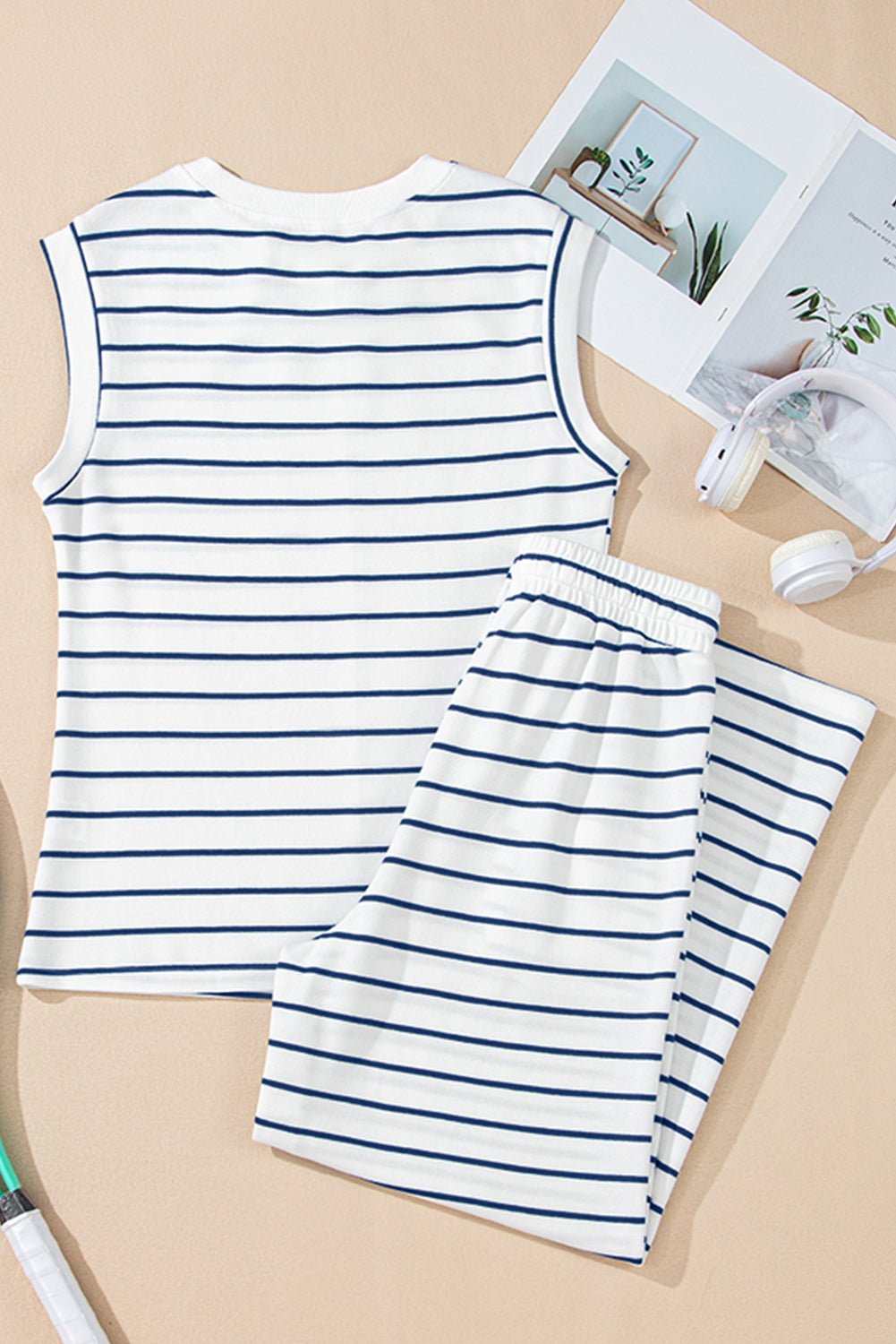 Casual Wide Leg 2pcs Pants Set