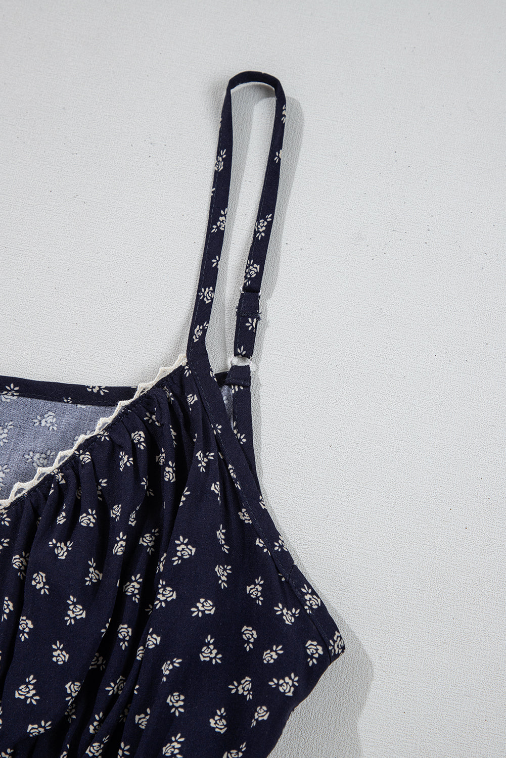 Floral Print Spaghetti Strap Buttoned V Neck Tank Top