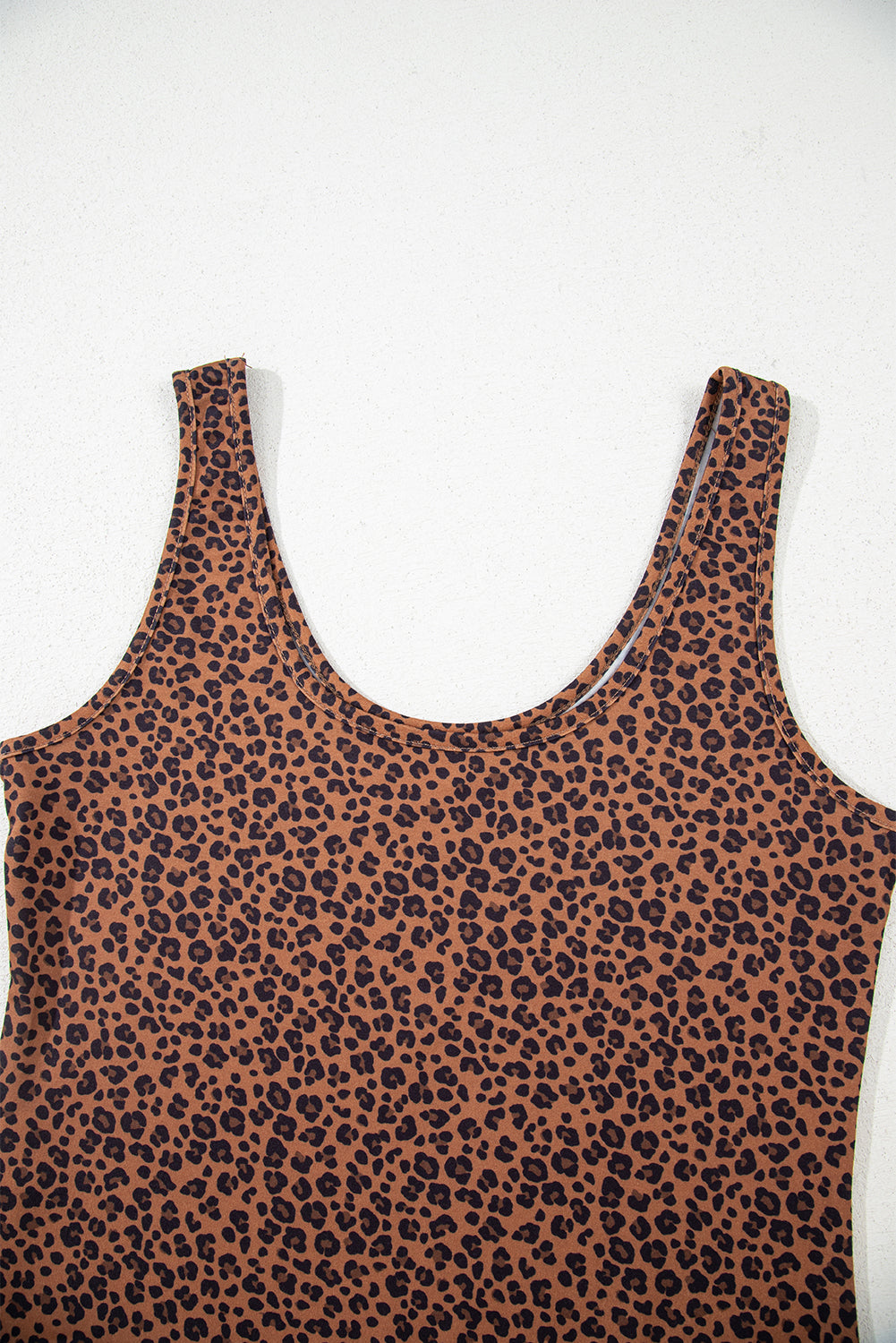 Leopard Printed Sleeveless Scoop Neck Bodysuit