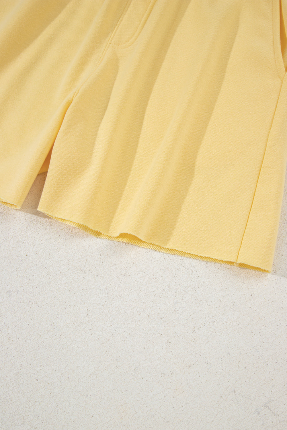 Button Collar Drop Shoulder Pullover and Shorts 2pcs Outfit