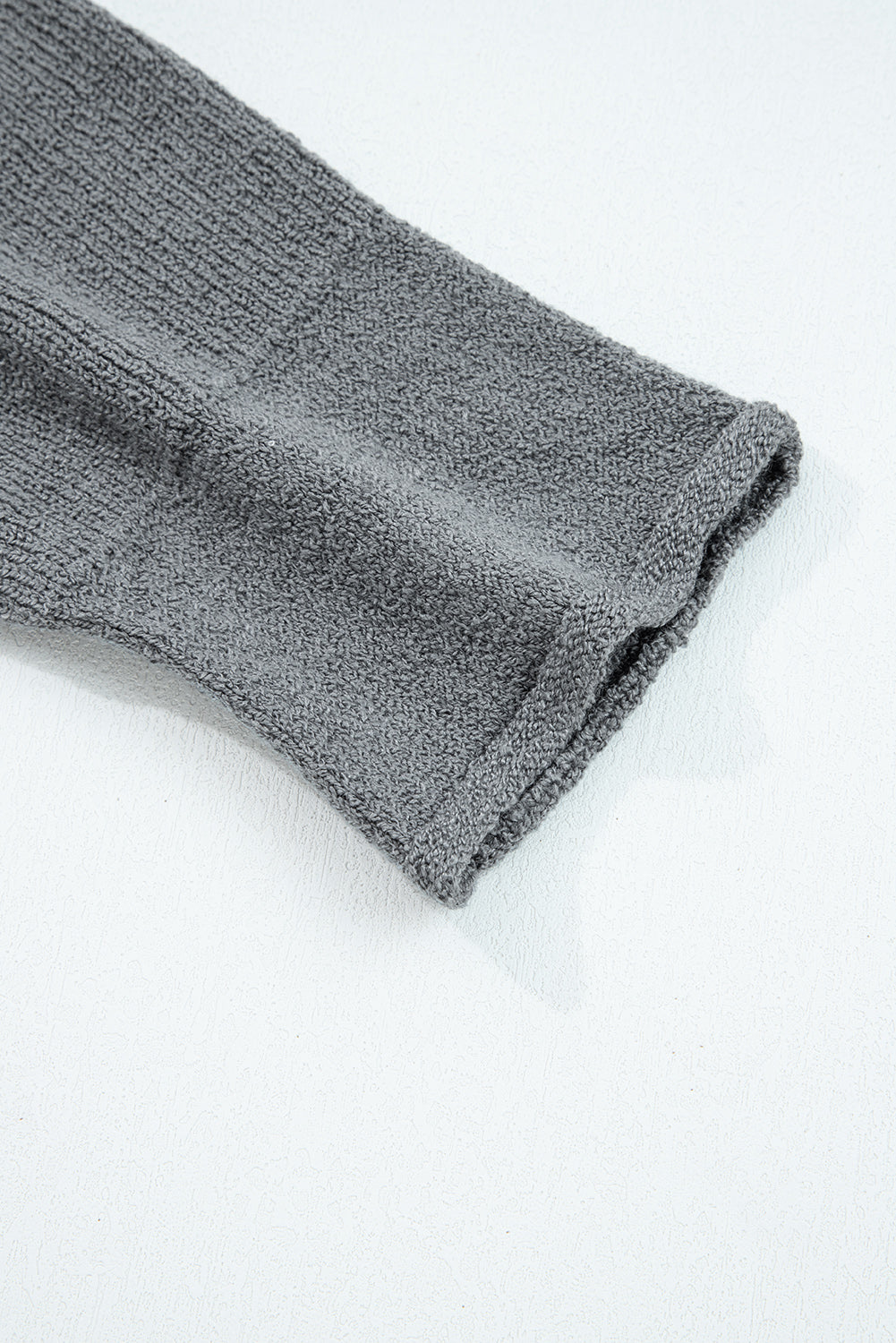 Raw Edge Uneven Hem Patchwork Drop Shoulder Sweater