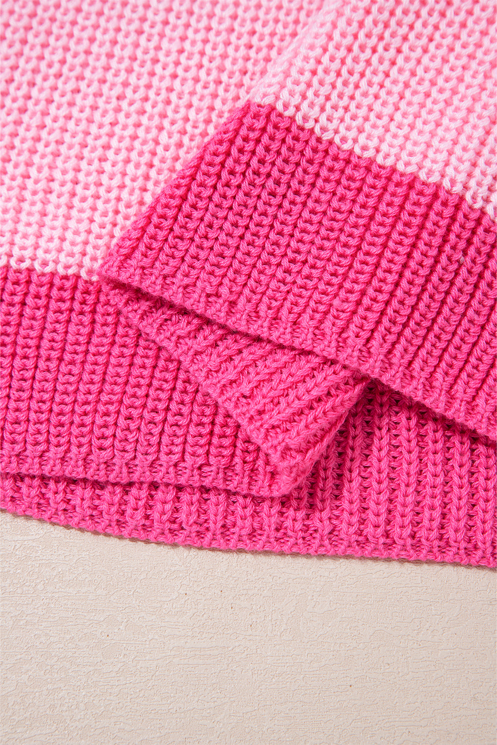 Color Block Notch V Neck Sweater T Shirt