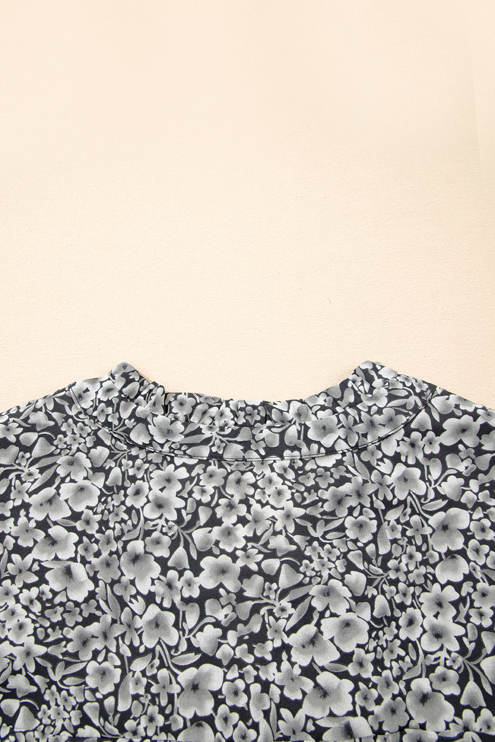 Floral Print Ruffle Sleeve Plus Size Shift Top