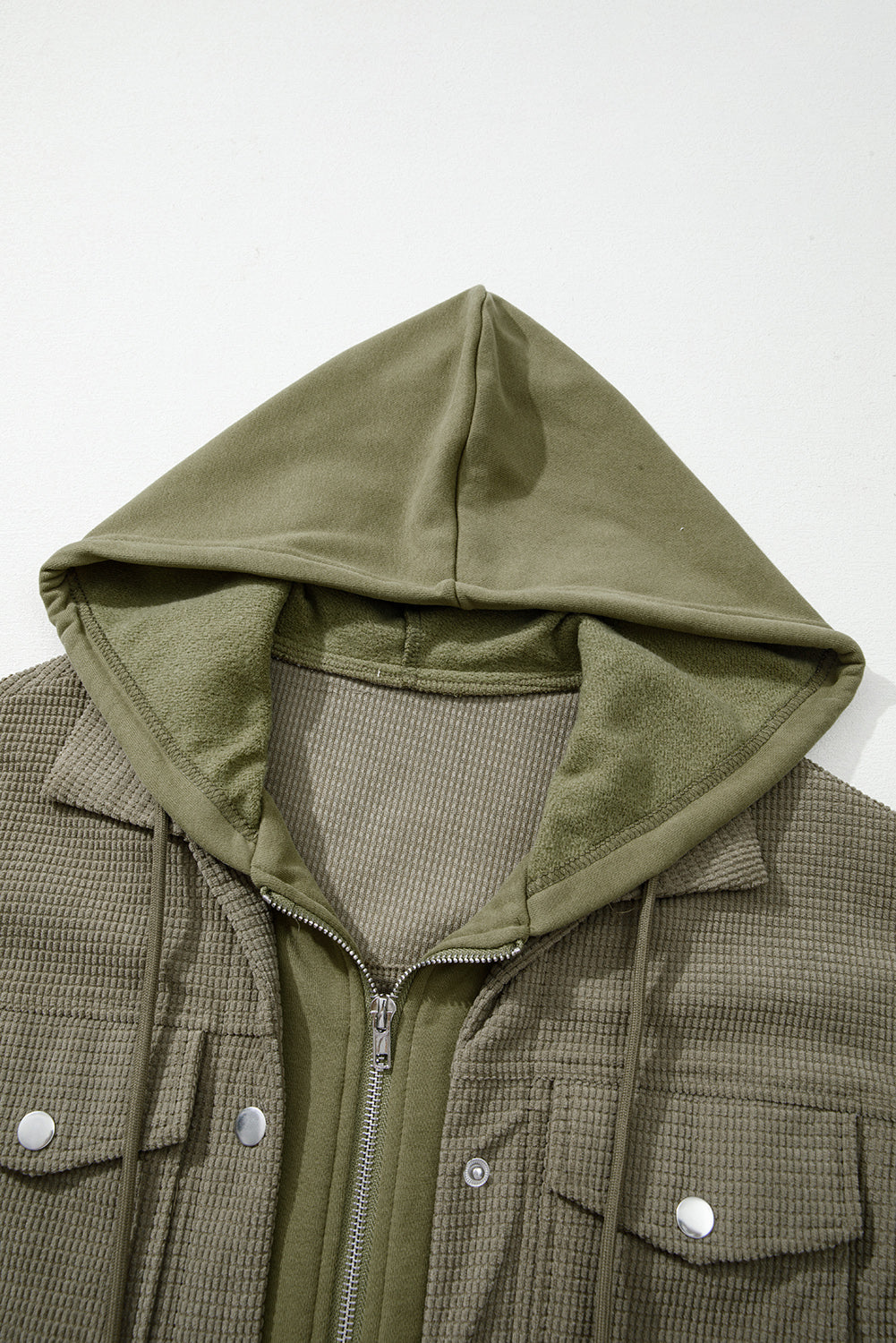 2 in 1 Thermal Knit Textured Hooded Jacket