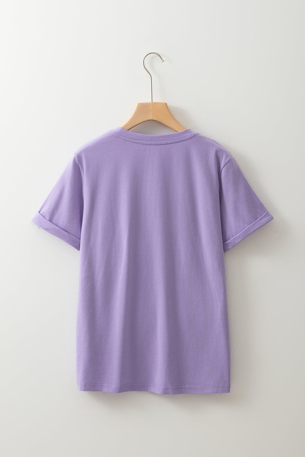 Casual Plain Crew Neck Tee