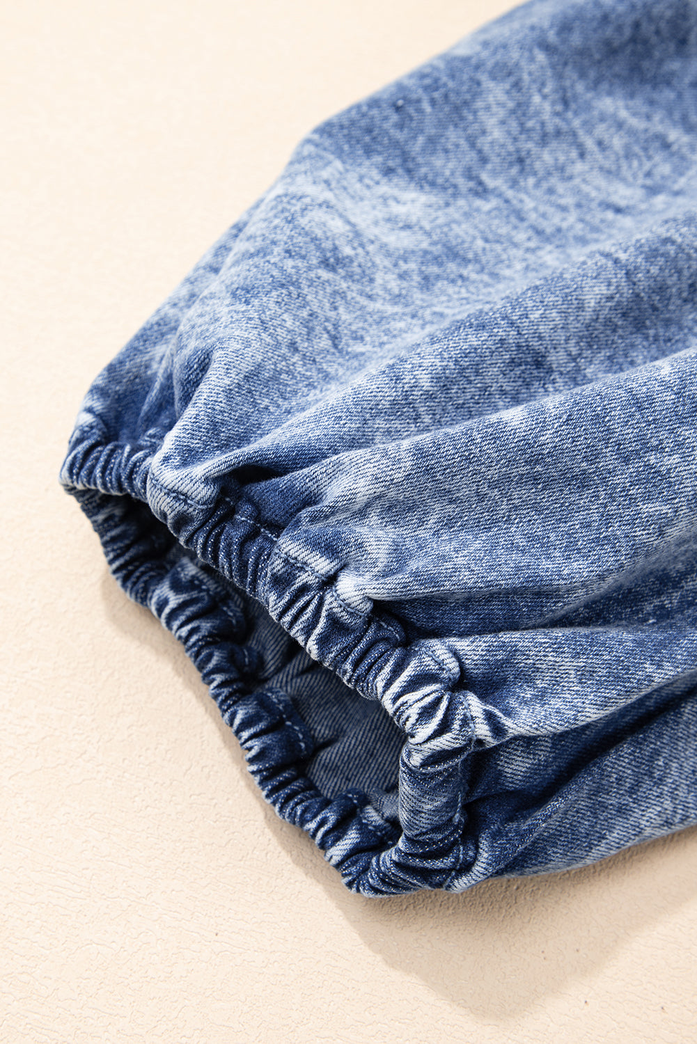 Frilly Square Neck Bustier Puff Sleeve Short Denim Dress
