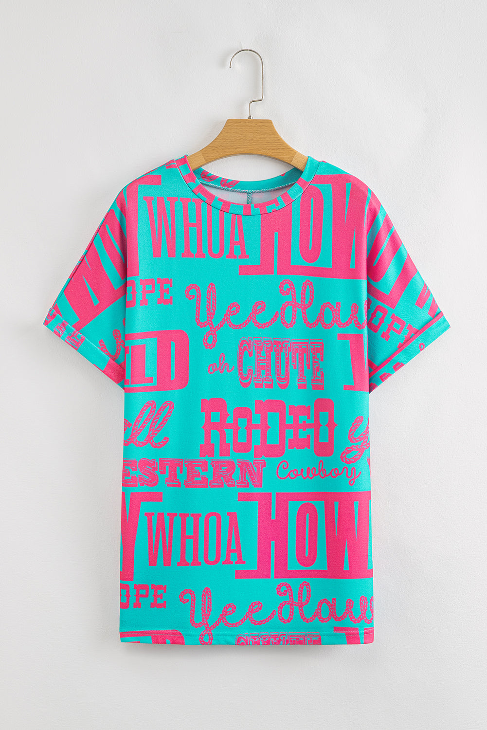 Howdy Cowboy Letter Printed Western Fashion Tee