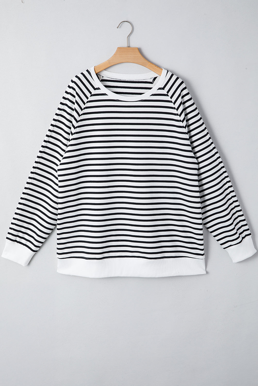 Raglan Sleeve Side Slits Loose Sweatshirt