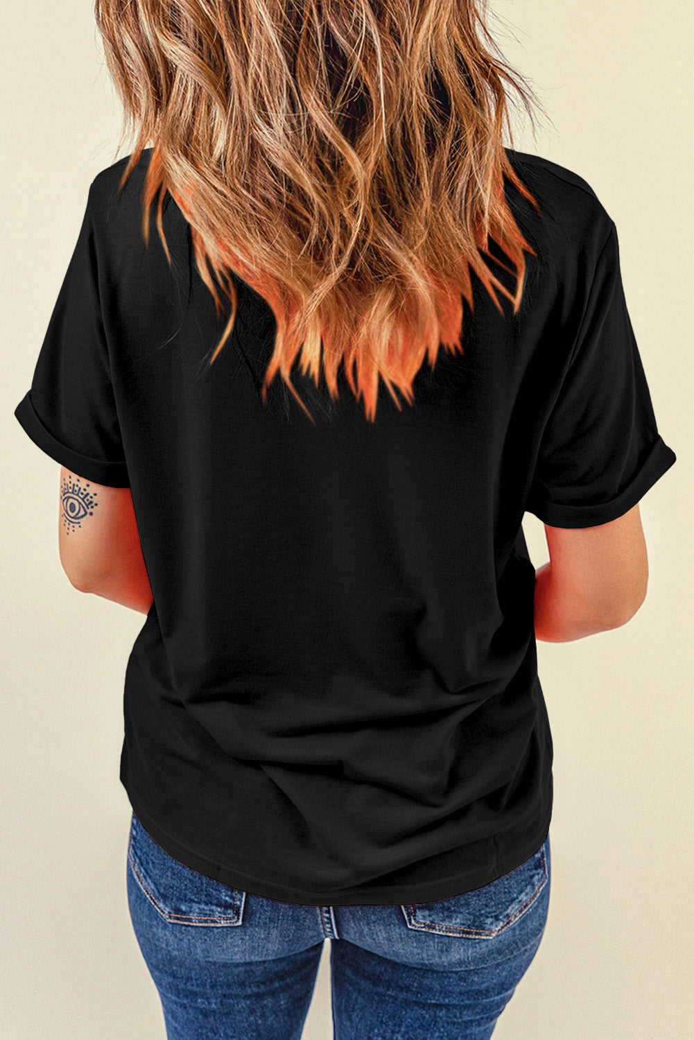Rhinestone Rugby Football Heart Shape Graphic T Shirt