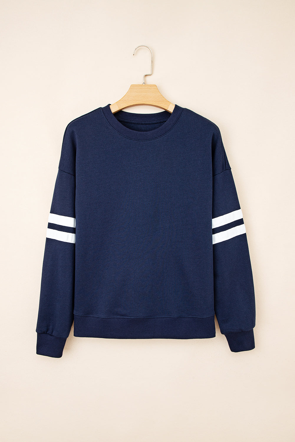 Varsity Striped Detail Drop Shoulder Oversized Sweatshirt