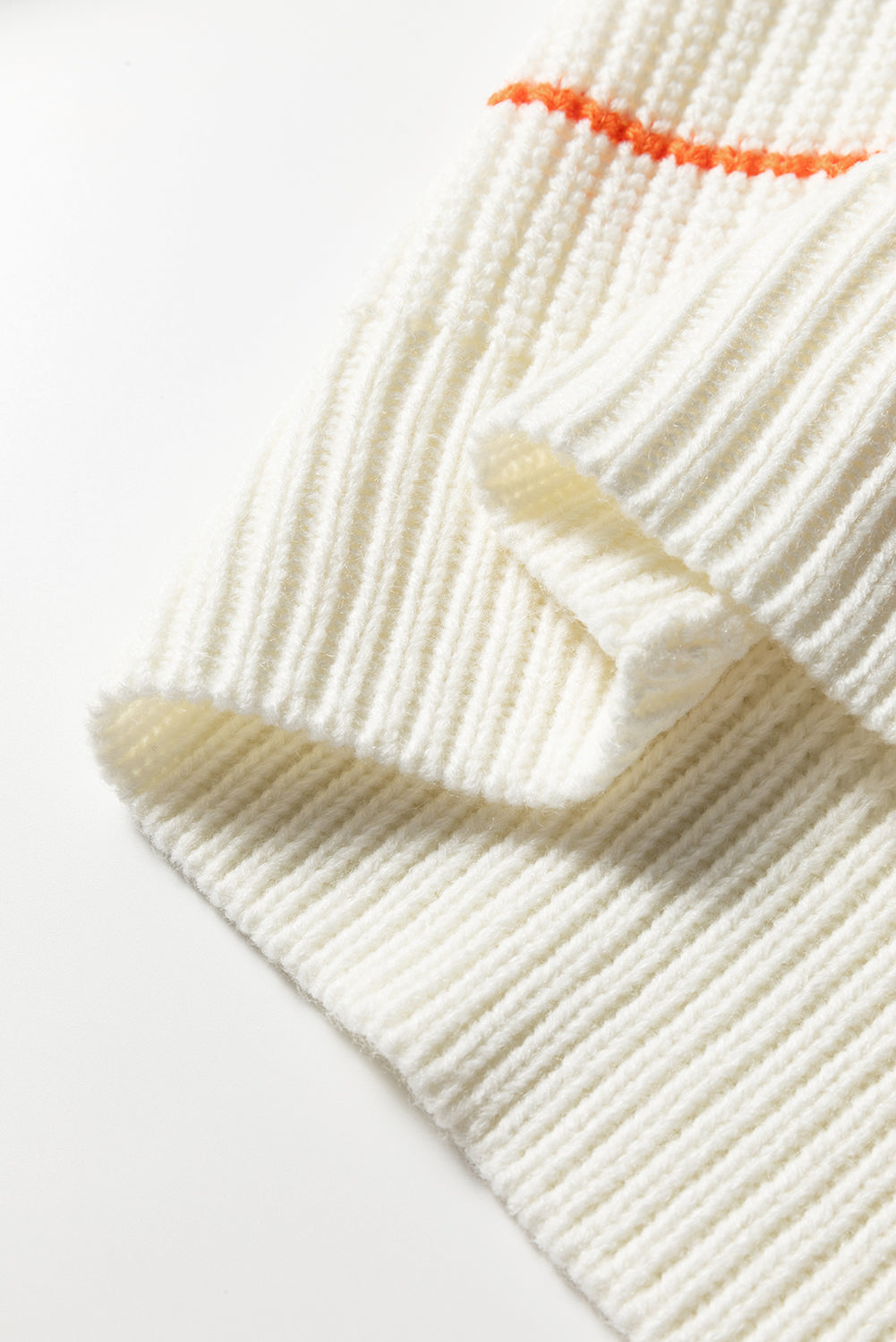 Colorful Striped Detail V Neck Drop Shoulder Baggy Sweater