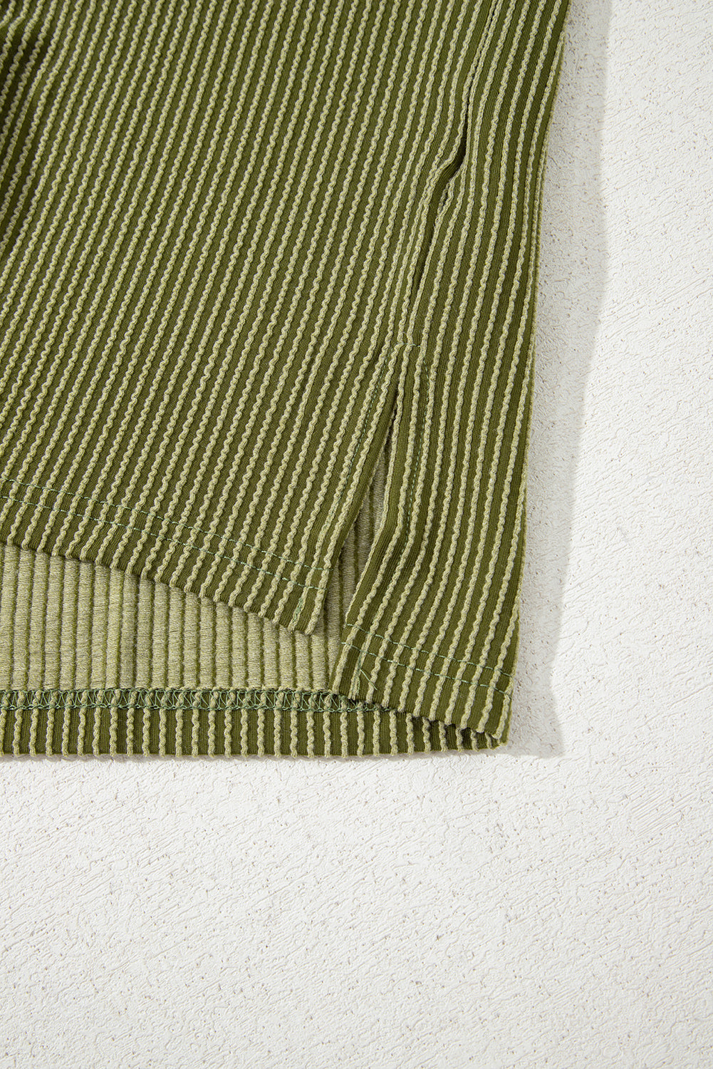 Textured Knit Exposed Stitching T-shirt