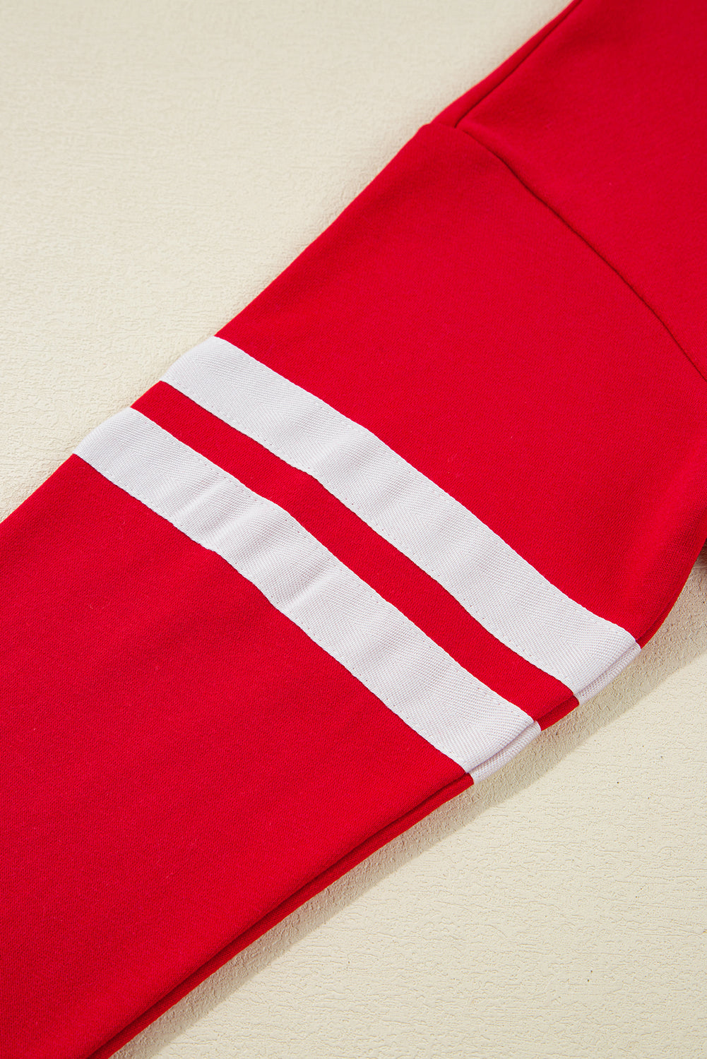 Varsity Striped Sleeve Drop Shoulder Sweatshirt and Short Set