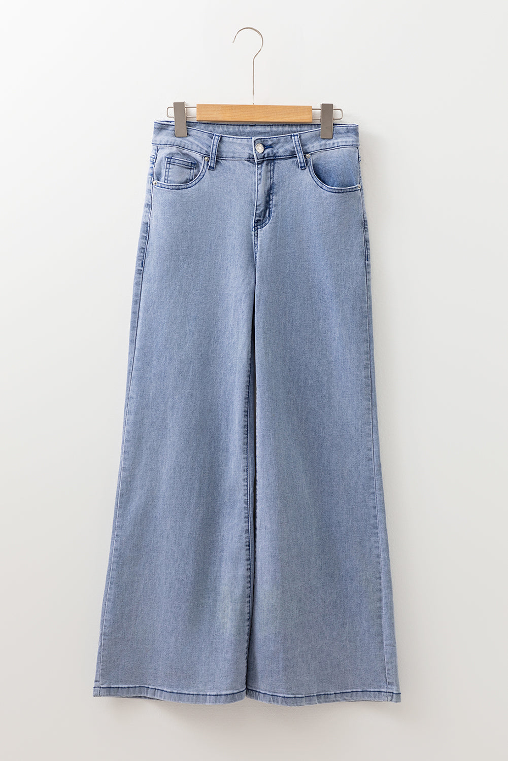 High Waist Button Zip Fly Bell Bottom Jeans