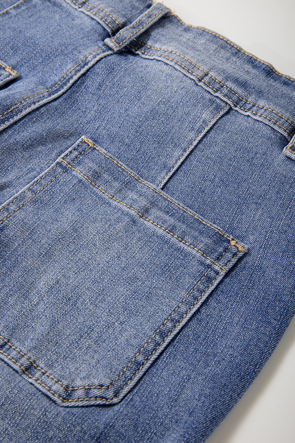 Mineral Wash High Waist Bell Bottom Crop Jeans