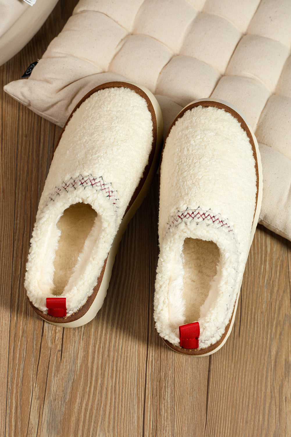 Embroidered Sherpa Plush Thick Sole Snow Boots