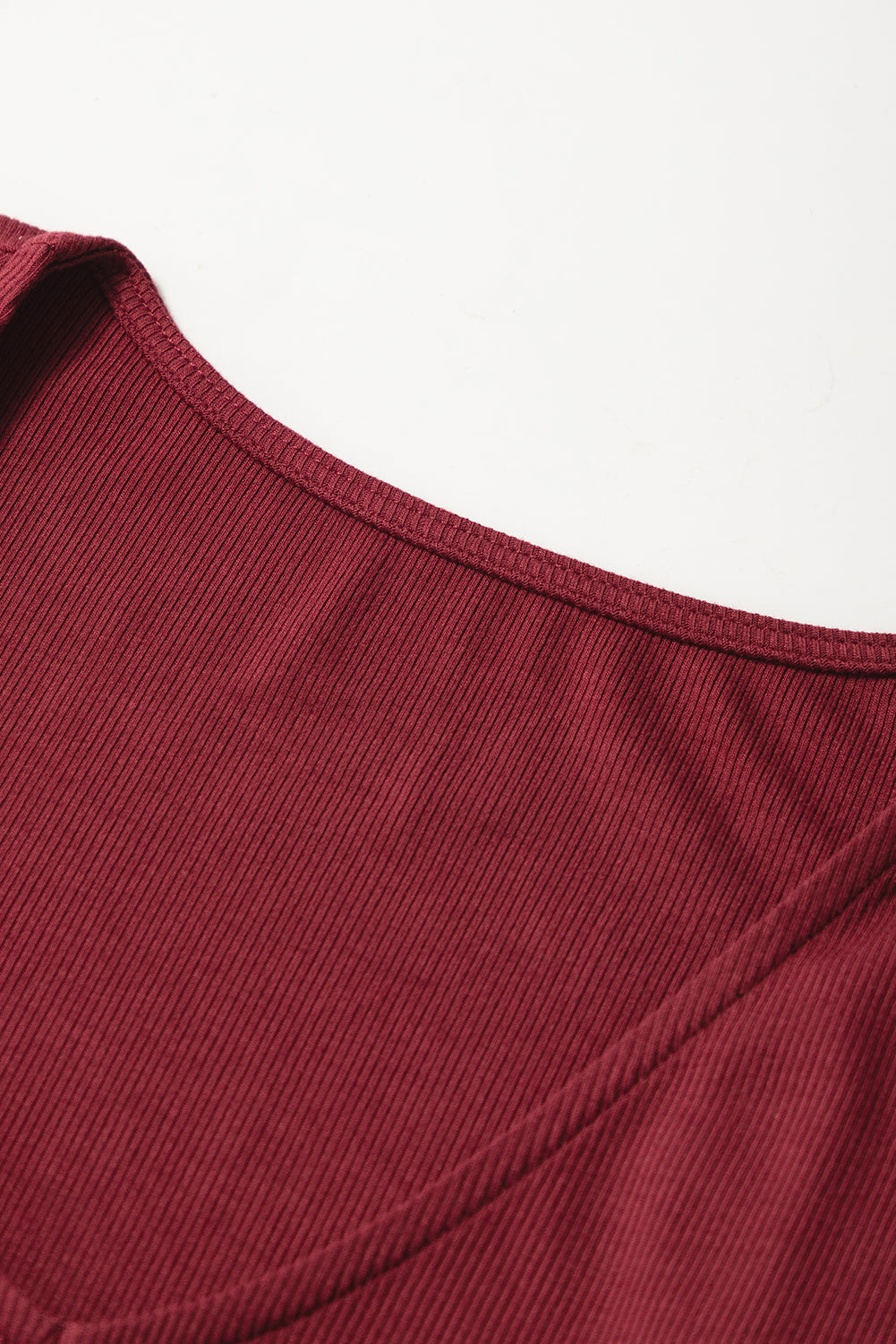 Mesh Ruffled Sleeve Slim Fit V Neck Top