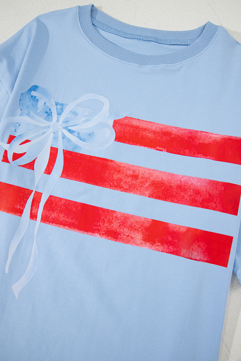 Flag Bow Graphic Crewneck Tee