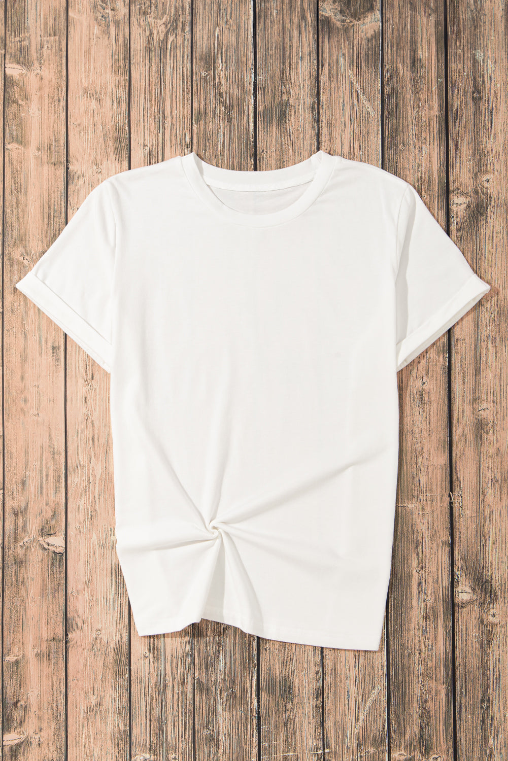 Casual Plain Crew Neck Tee