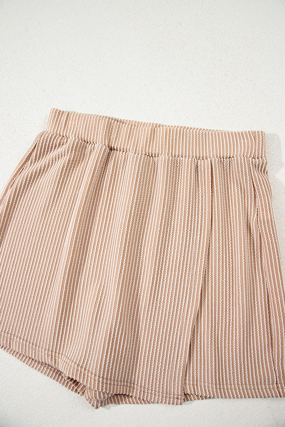 Corded Elastic High Waist Wrap Skort