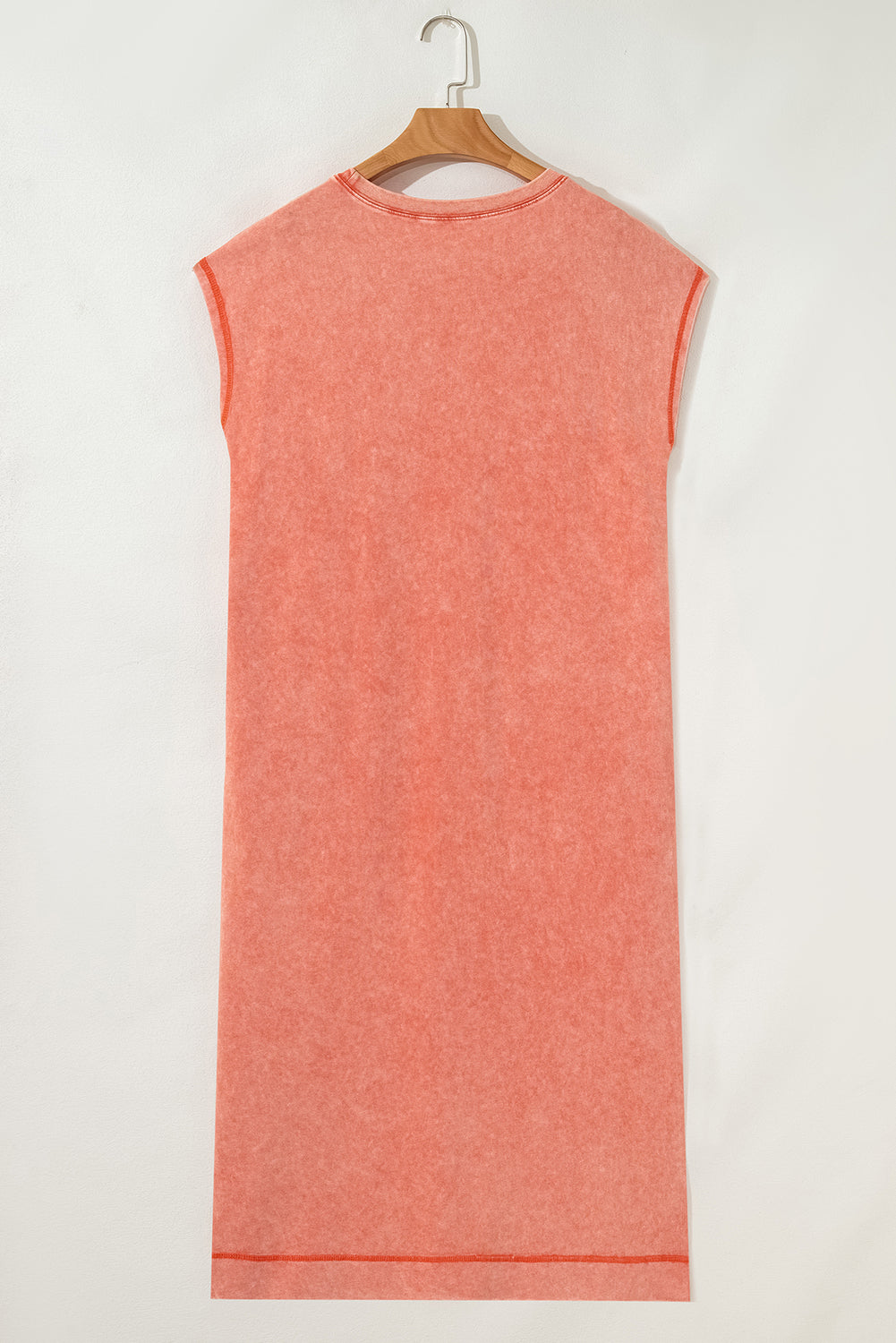 Mineral Wash Pocketed T-shirt Long Dress