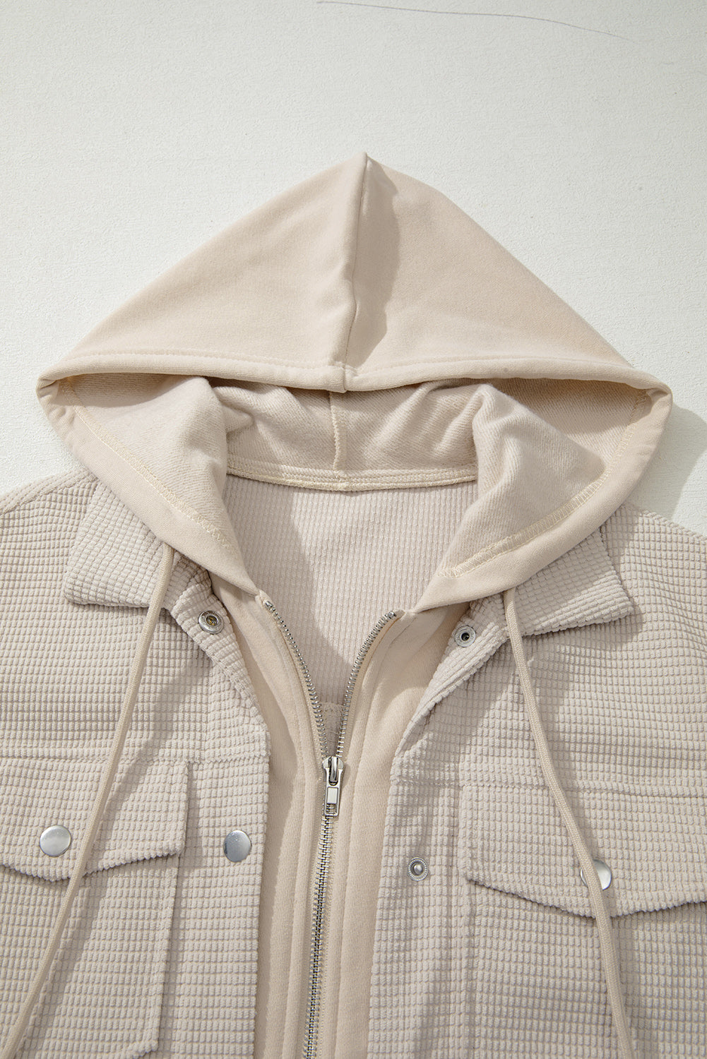 2 in 1 Thermal Knit Textured Hooded Jacket