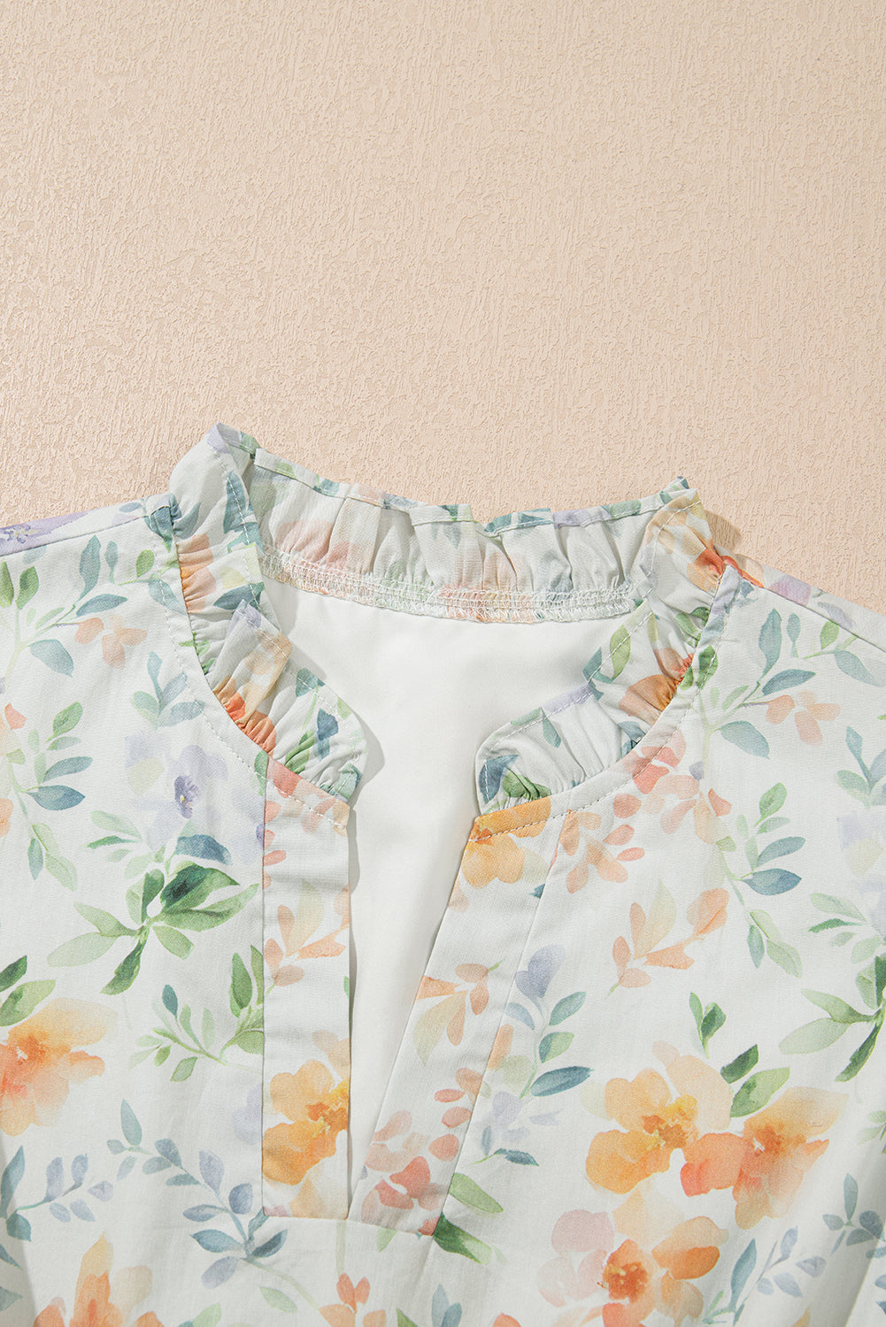 Floral Print Shirred High Waist Puff Sleeve Mini Dress