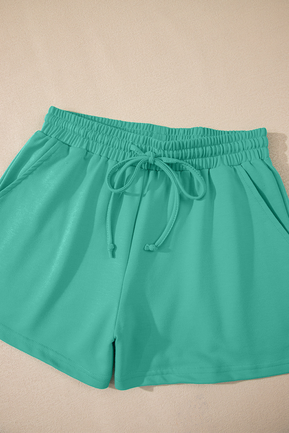 Solid Loose V Neck Half Sleeve Tee and Shorts