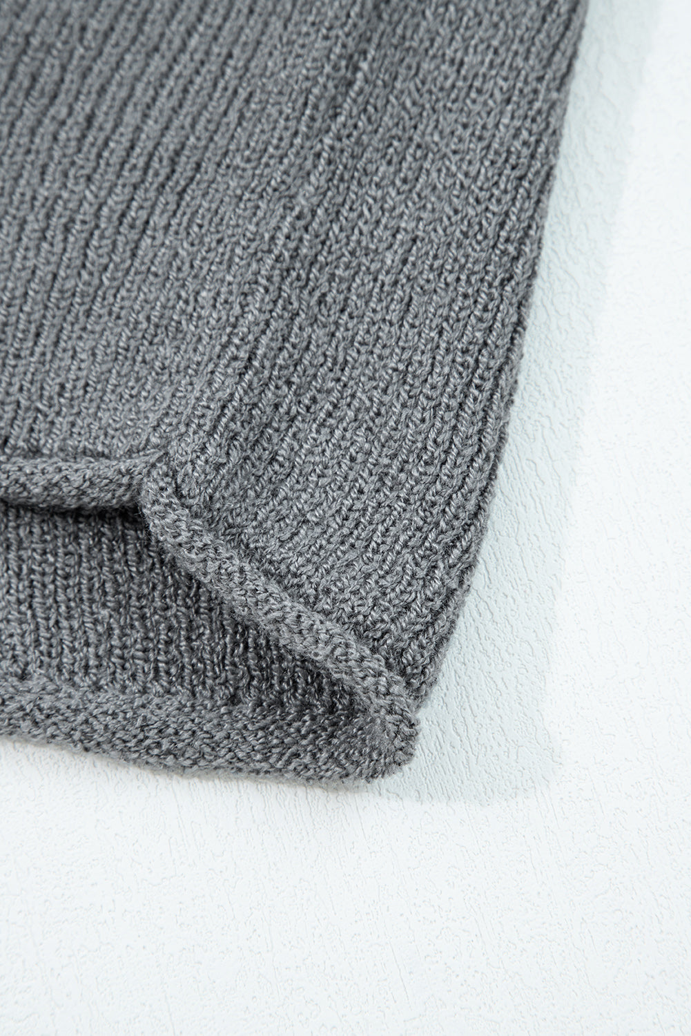Raw Edge Uneven Hem Patchwork Drop Shoulder Sweater