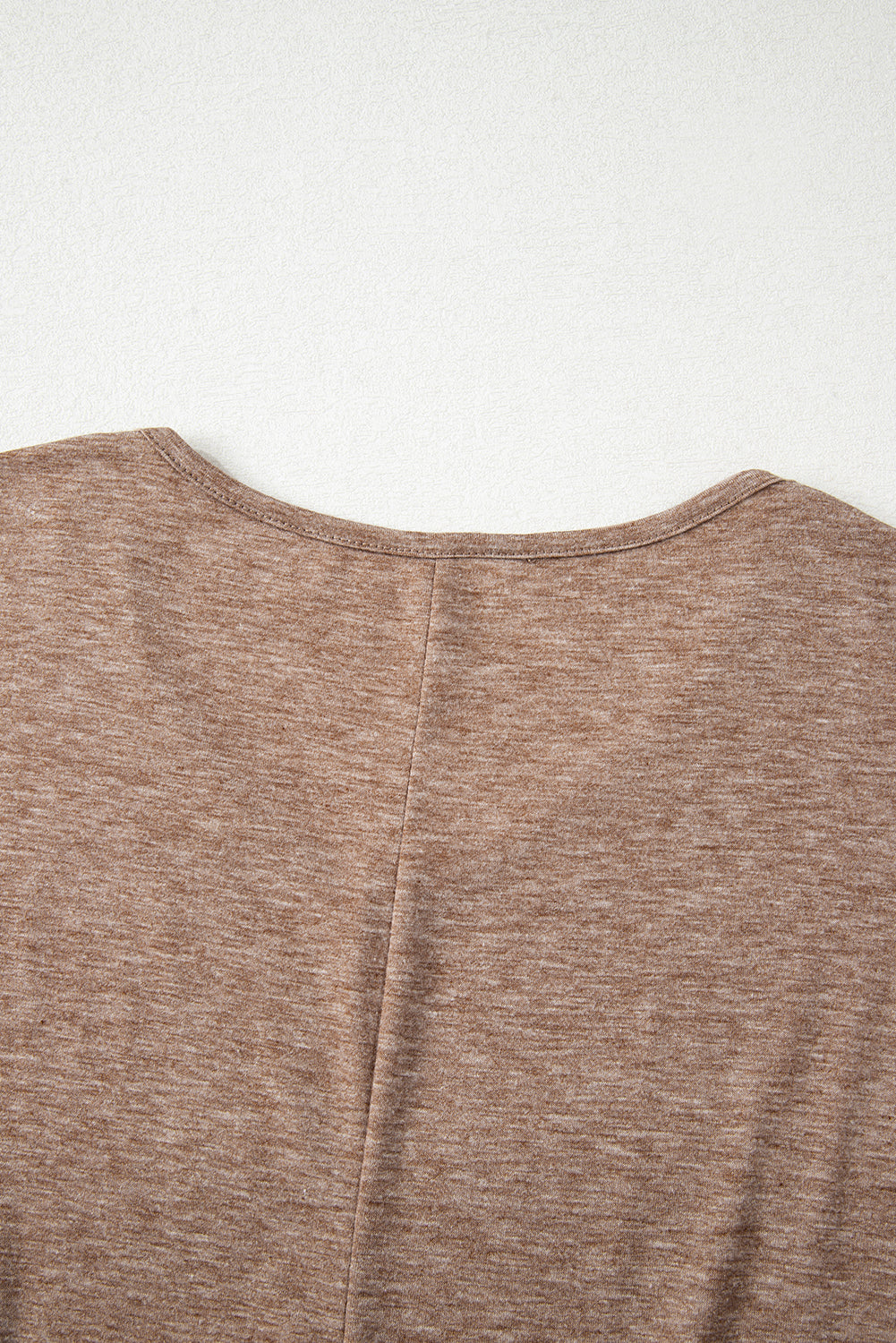 Solid Colour V-Neck Double Layer Sleeve Loose T-Shirt