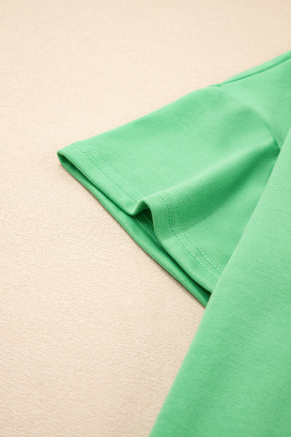 V Neck Drop Shoulder Tee and Patchwork Drawstring Shorts Set