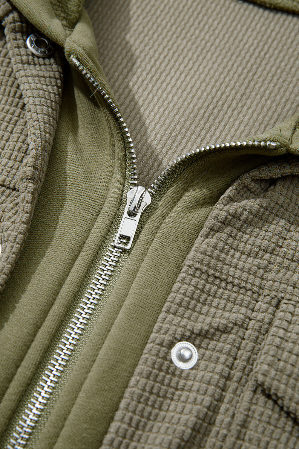 2 in 1 Thermal Knit Textured Hooded Jacket