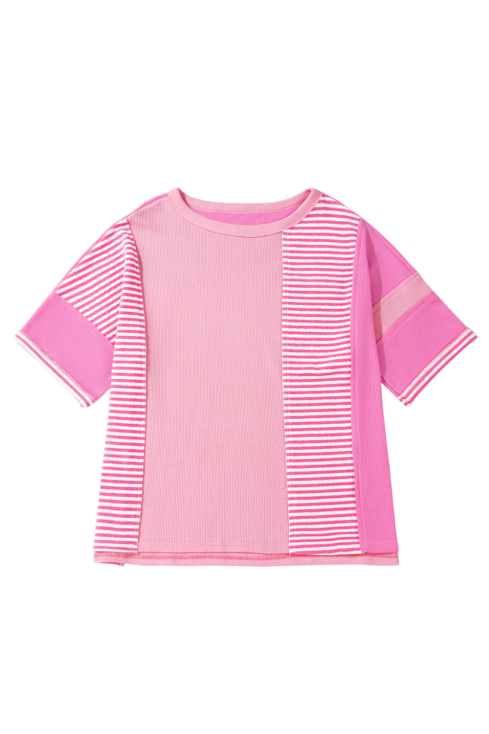 Stripe Patchwork Colorblock Plus Size T Shirt