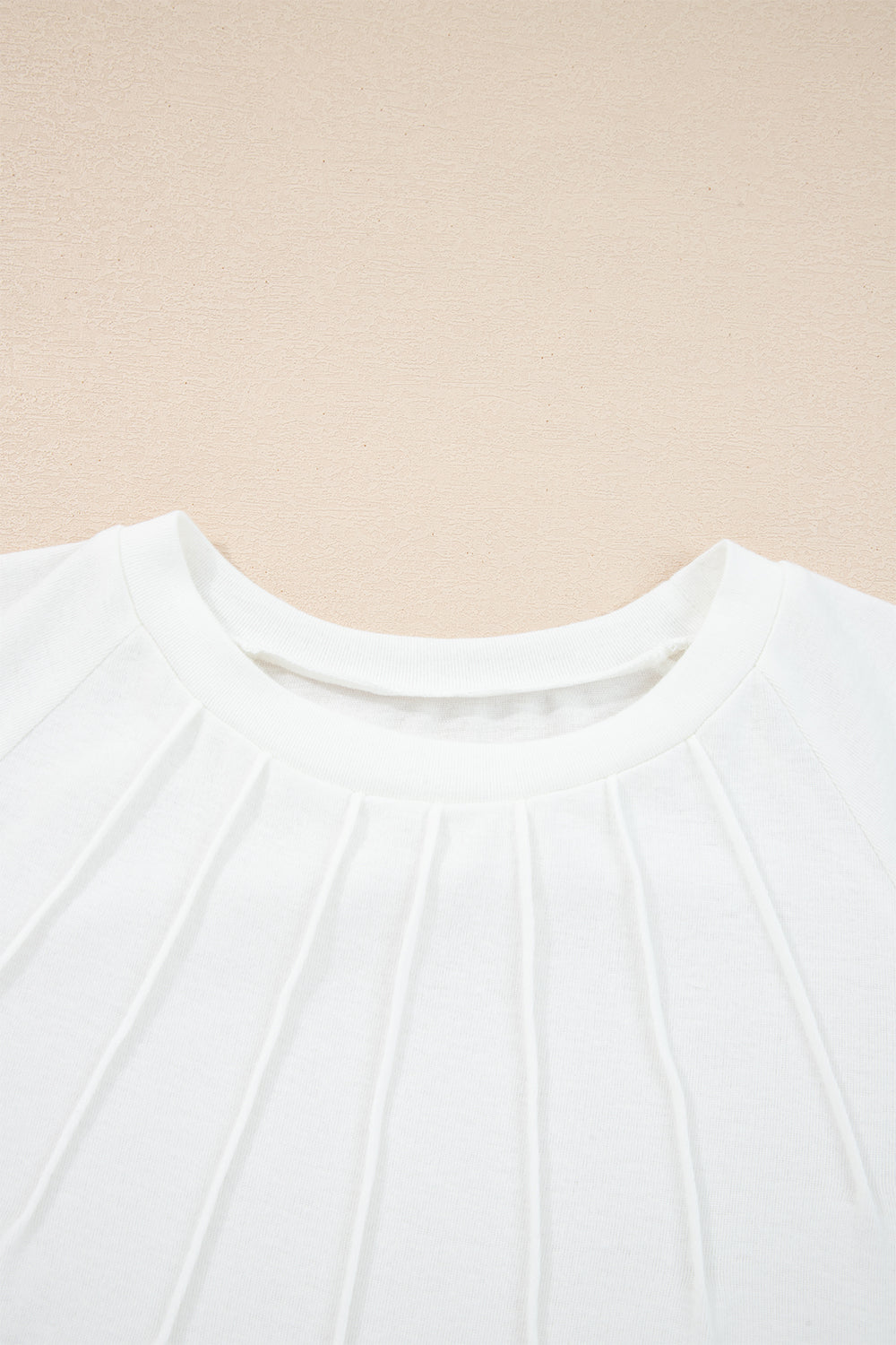 Solid Color Seam Detail Raglan Long Sleeve Top