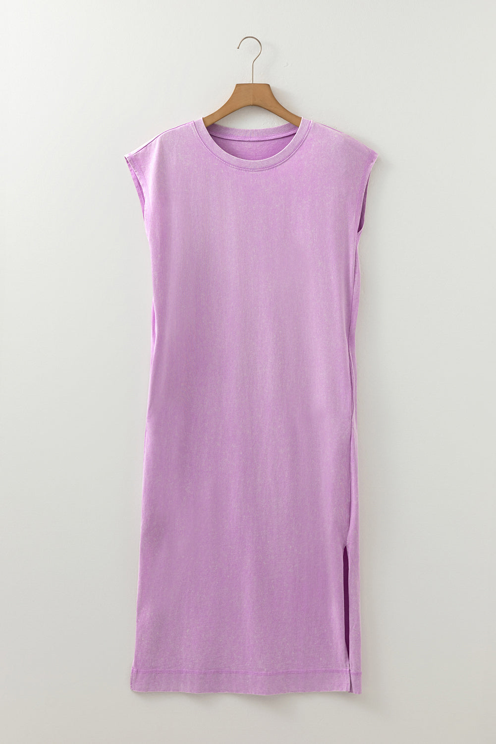 Mineral Wash Pocketed T-shirt Long Dress