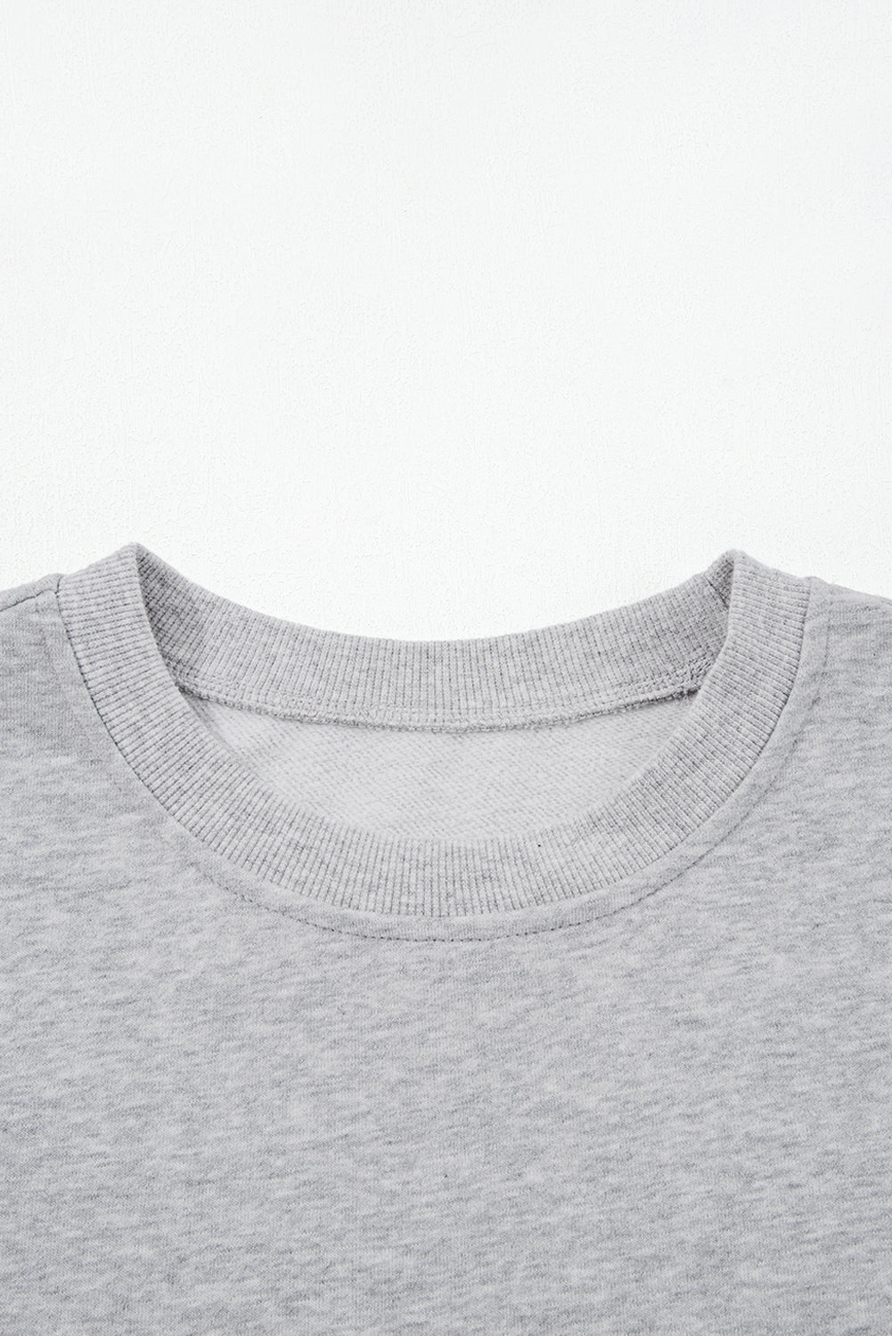 Contrast Bow Applique Drop Sleeve Round Neck Sweatshirt