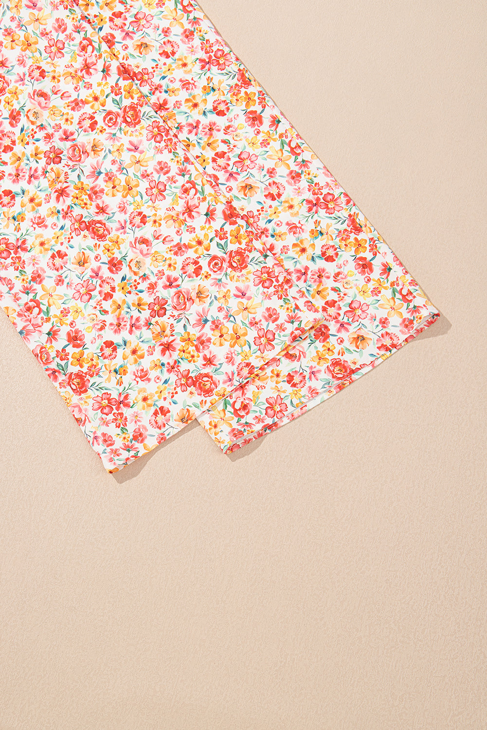 Boho Floral Bandeau Top and High Waist Wide Leg Pants Set