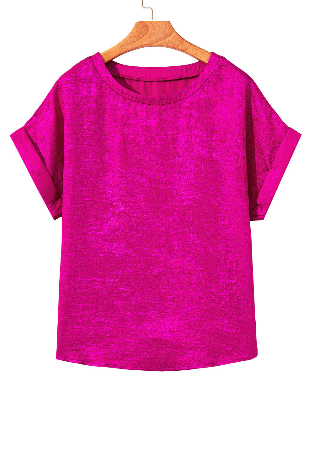 Shine Shimmer Cuffed Short Sleeve Casual Top