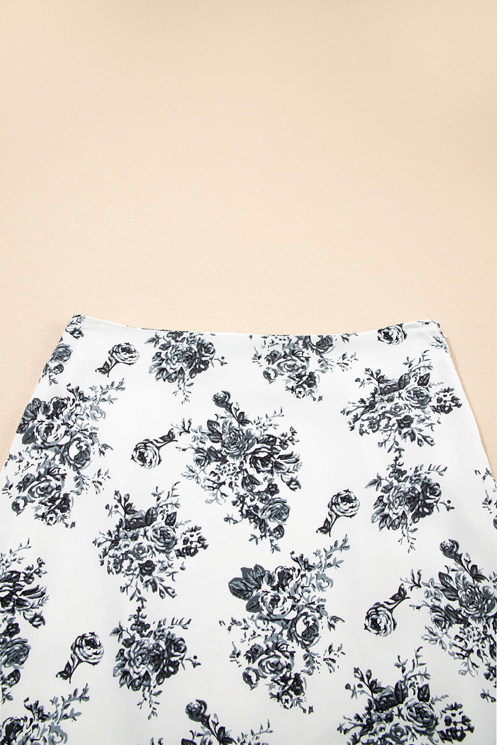 Boho Floral High Waist Ruffle Split Maxi Skirt