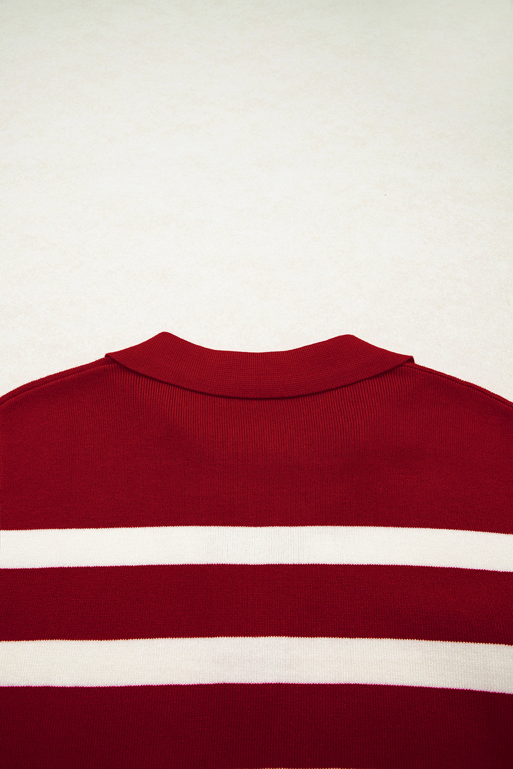 Stripe Collared Split Neck Sweater Vest