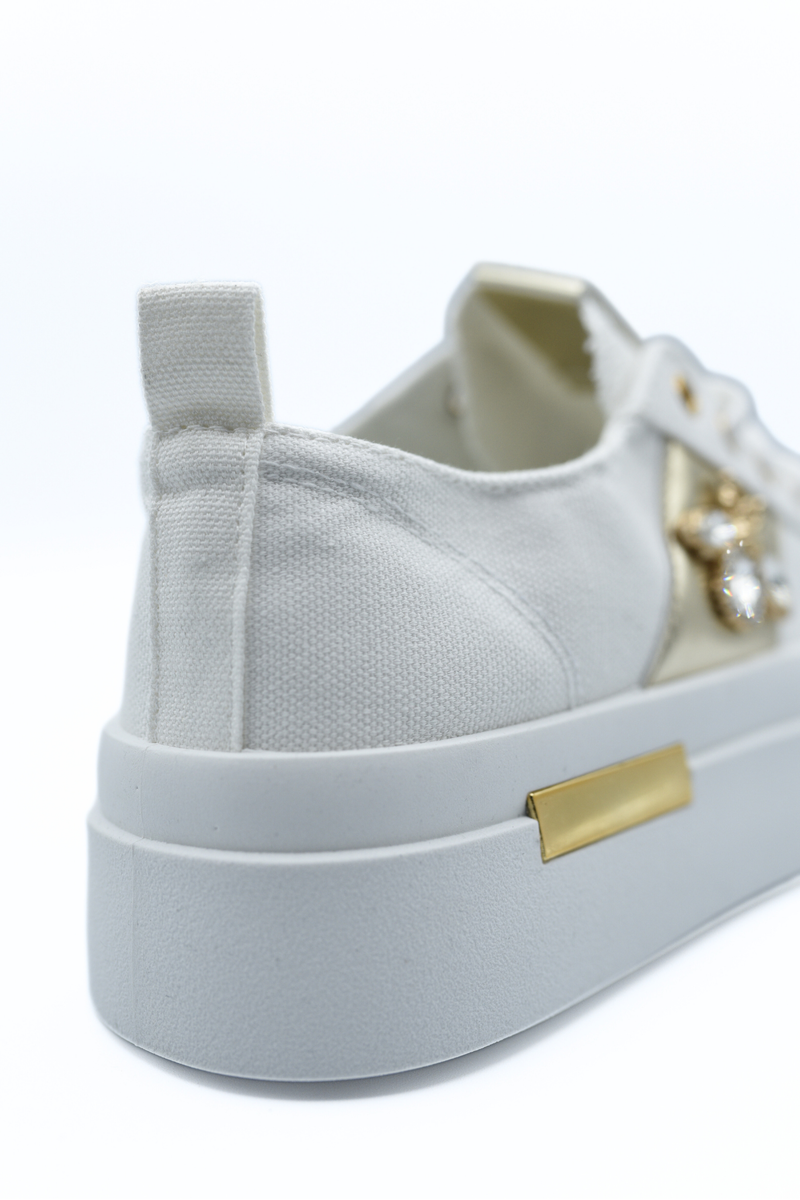 Luxe Bee Decorative Lace Up Platform Trainers