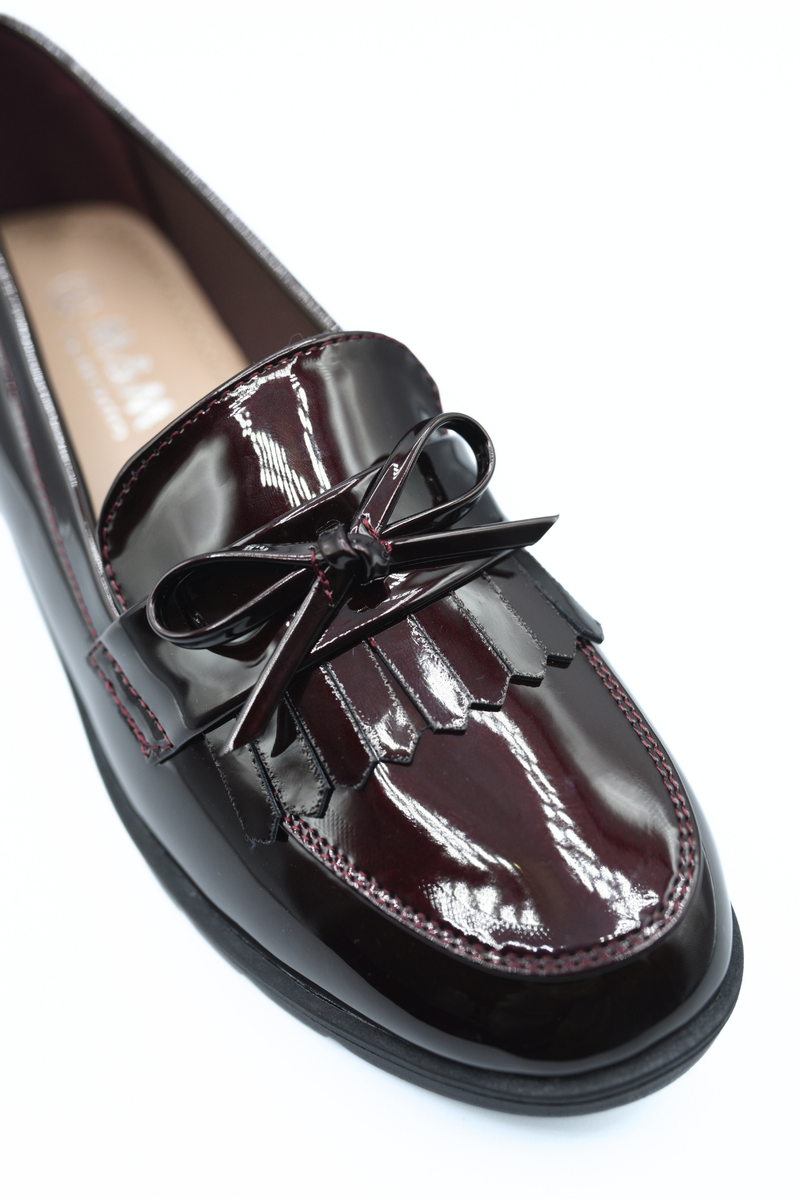 Bow Detail Flatform Slip On Loafer Shoes