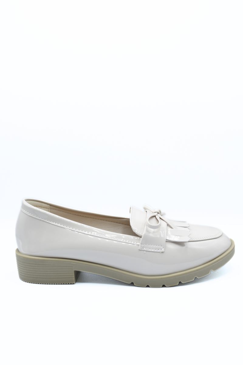 Bow Detail Flatform Slip On Loafer Shoes