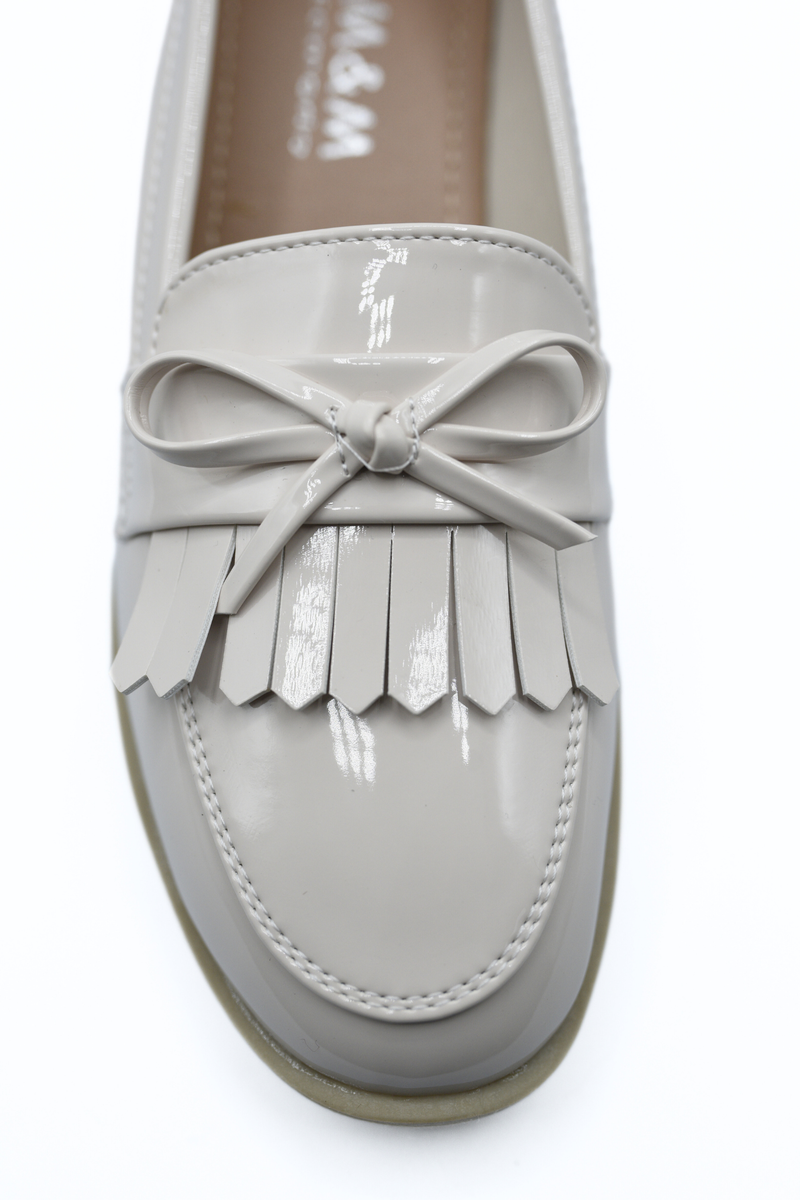 Bow Detail Flatform Slip On Loafer Shoes