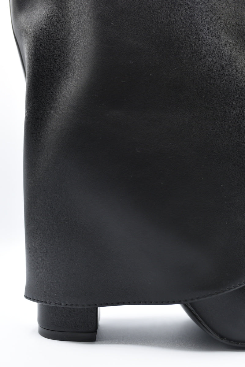 Pointed Toe Fold-Over Knee High Boots