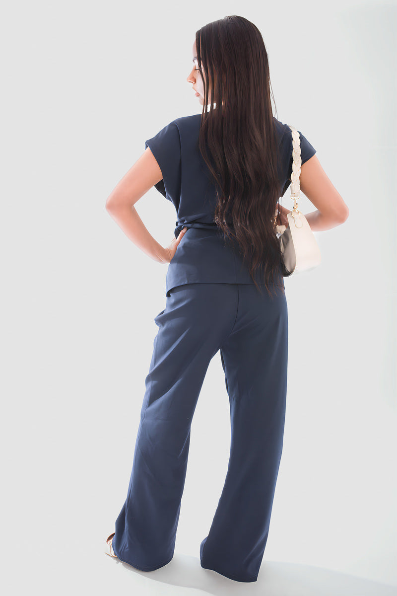 Belted Sleeveless Vest Top and Trouser Co-ord Set