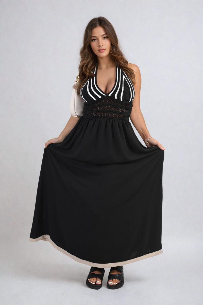 Short Sleeve Pleated Midi Dress