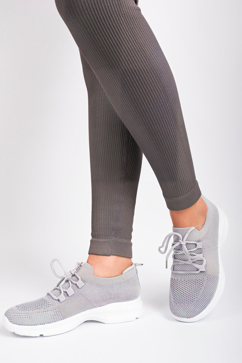 Knit Sock Lace-Up Lightweight Trainers