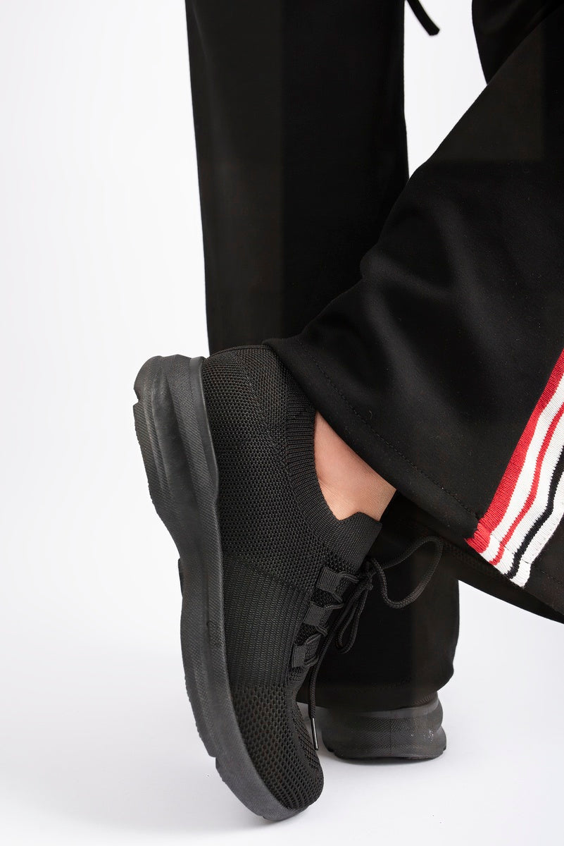 Knit Sock Lace-Up Lightweight Trainers
